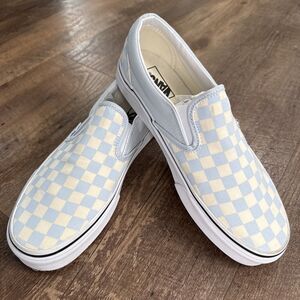Vans ComfyCush Blue White Checker Skateboard Shoes Unisex Men US 9.5 Women 11